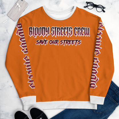 BLOODY STREETS Crew Member Streetwear Pullover Orange - BLOODY-STREETS.DE Streetwear Herren und Damen Hoodies, T-Shirts, Pullis
