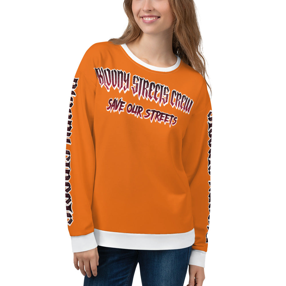 BLOODY STREETS Crew Member Streetwear Pullover Orange - BLOODY-STREETS.DE Streetwear Herren und Damen Hoodies, T-Shirts, Pullis