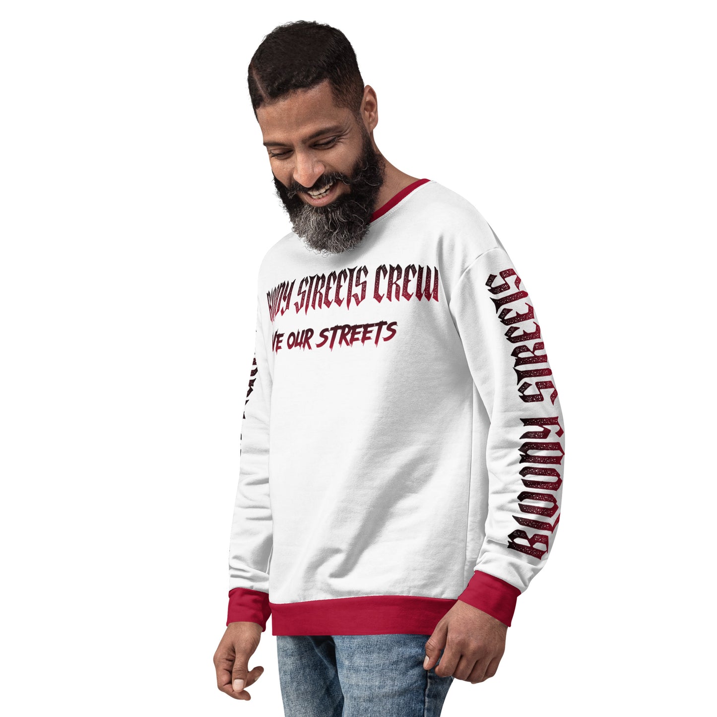 Bloody Streets Crew Member Streetwear Pullover White - BLOODY-STREETS.DE Streetwear Herren und Damen Hoodies, T-Shirts, Pullis