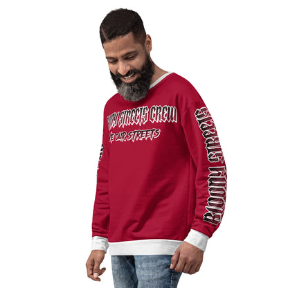 Bloody Streets Crew Member Streetwear Pullover Red - BLOODY-STREETS.DE Streetwear Herren und Damen Hoodies, T-Shirts, Pullis