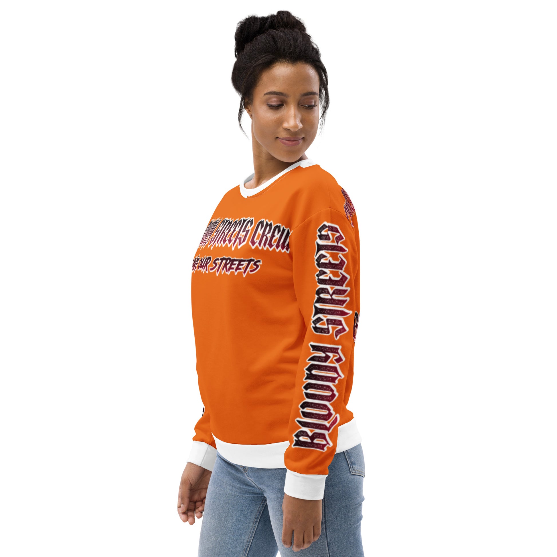 BLOODY STREETS Crew Member Streetwear Pullover Orange - BLOODY-STREETS.DE Streetwear Herren und Damen Hoodies, T-Shirts, Pullis