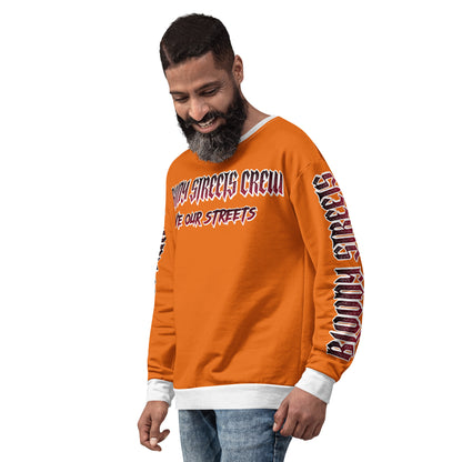 BLOODY STREETS Crew Member Streetwear Pullover Orange - BLOODY-STREETS.DE Streetwear Herren und Damen Hoodies, T-Shirts, Pullis