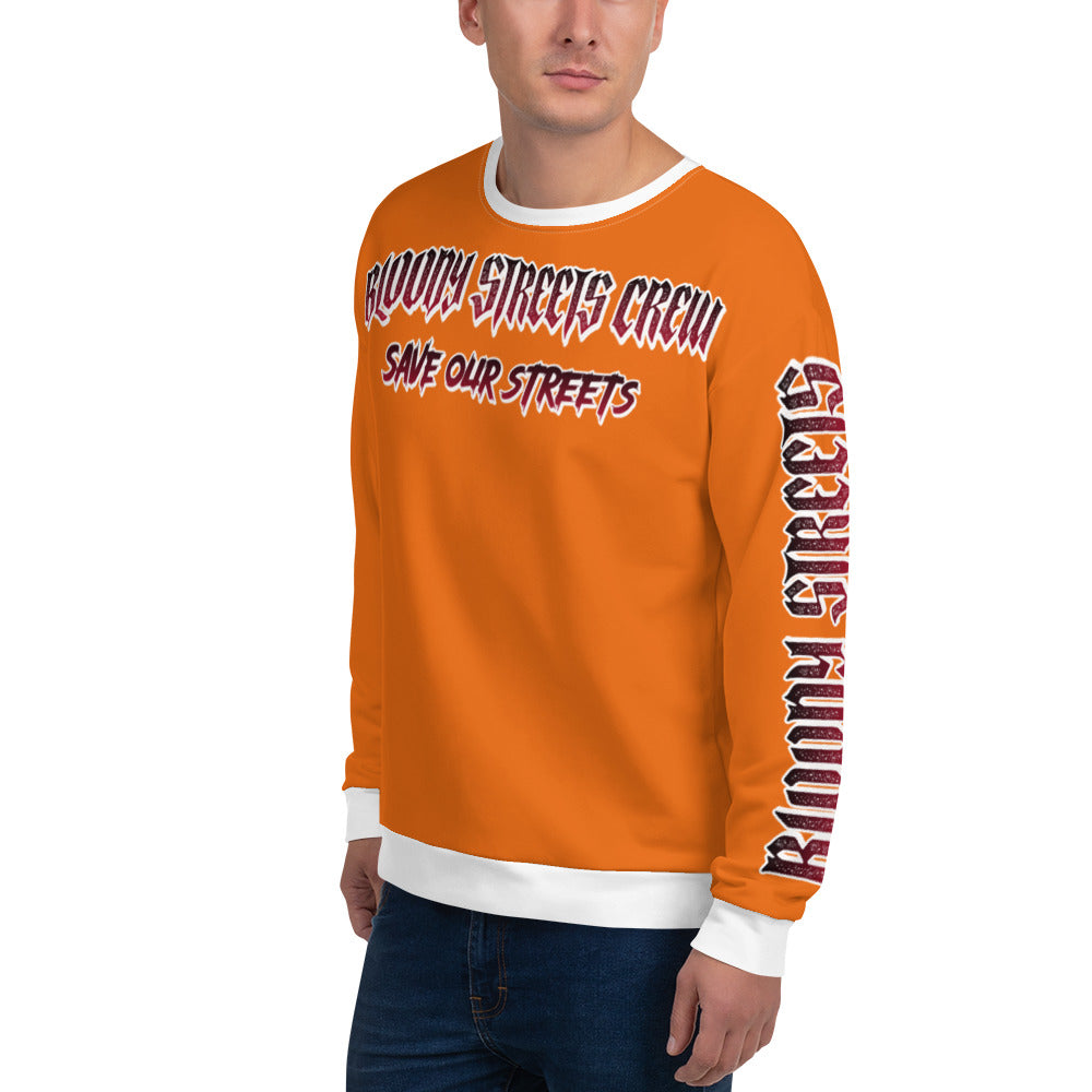 BLOODY STREETS Crew Member Streetwear Pullover Orange - BLOODY-STREETS.DE Streetwear Herren und Damen Hoodies, T-Shirts, Pullis