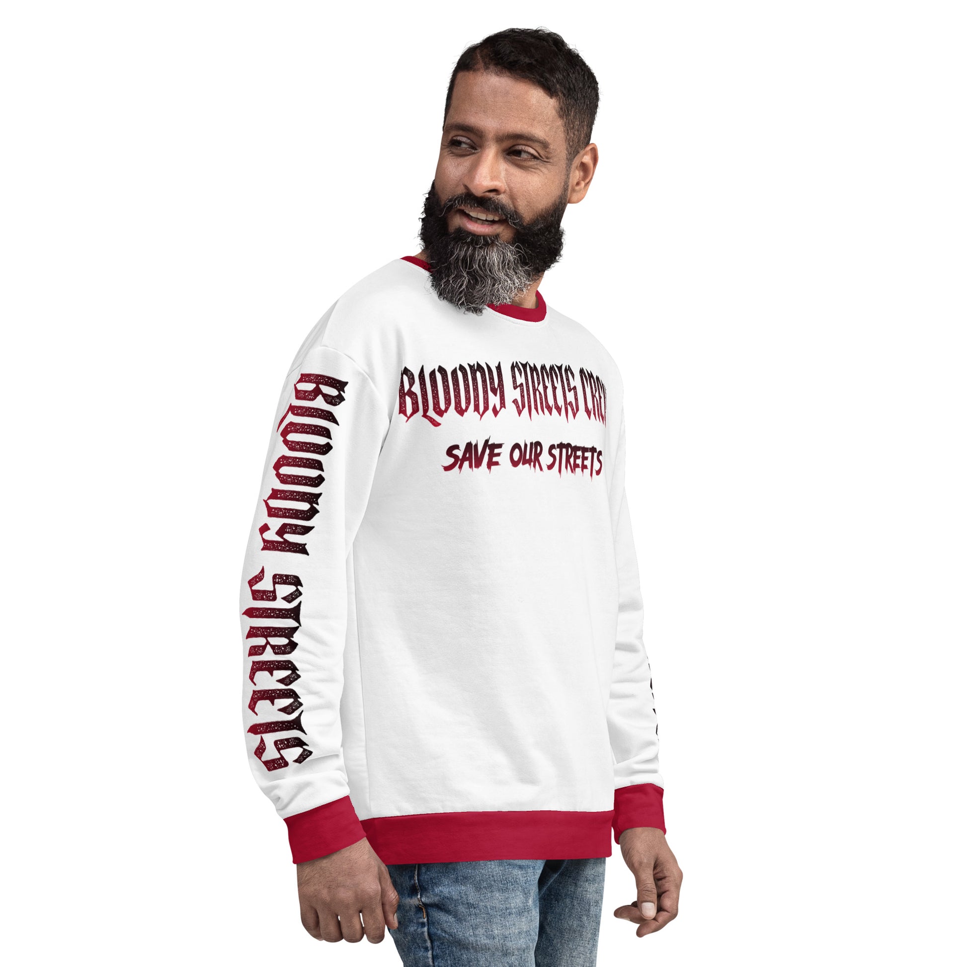 Bloody Streets Crew Member Streetwear Pullover White - BLOODY-STREETS.DE Streetwear Herren und Damen Hoodies, T-Shirts, Pullis