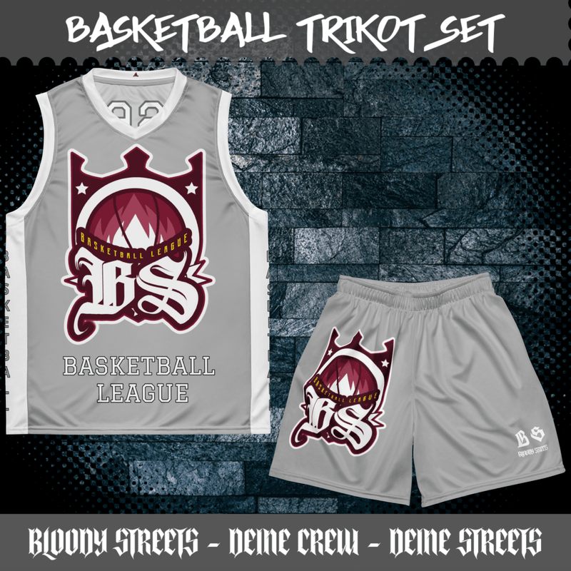 Basketball Trikot Spar - Set Gray - BLOODY - STREETS.DE Streetwear Herren und Damen Hoodies, T-Shirts, Pullis