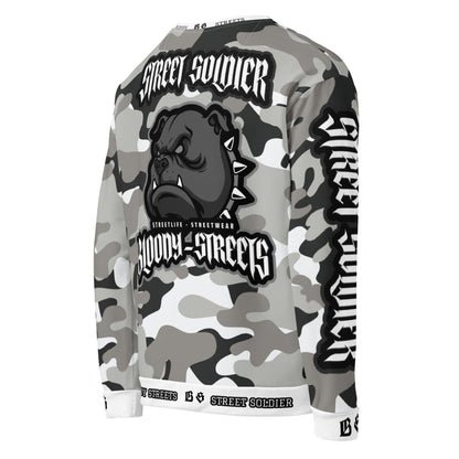 Bloody Camouflage Bull Dog Street Soldier Pullover - BLOODY - STREETS.DE Streetwear Herren und Damen Hoodies, T - Shirts, Pullis