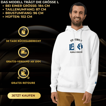 Bloody Streets Classic Stickerei Unisex Streetwear - Hoodie - BLOODY - STREETS.DE Streetwear Herren und Damen Hoodies, T-Shirts, Pullis