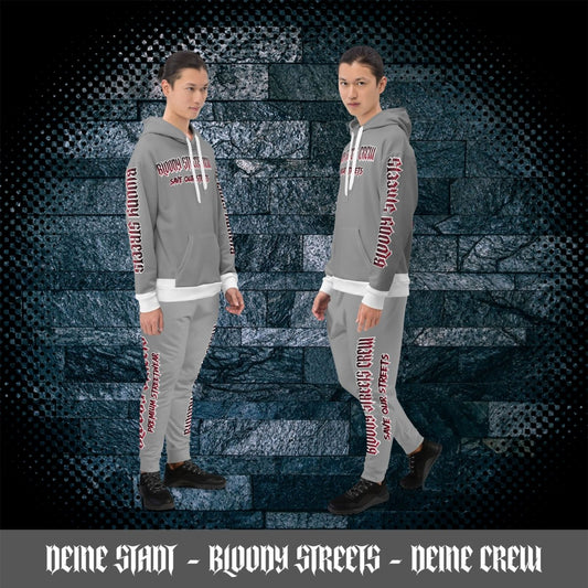 BLOODY STREETS Crew Member Streetwear Jogginganzug Gray - BLOODY - STREETS.DE Streetwear Herren und Damen Hoodies, T-Shirts, Pullis