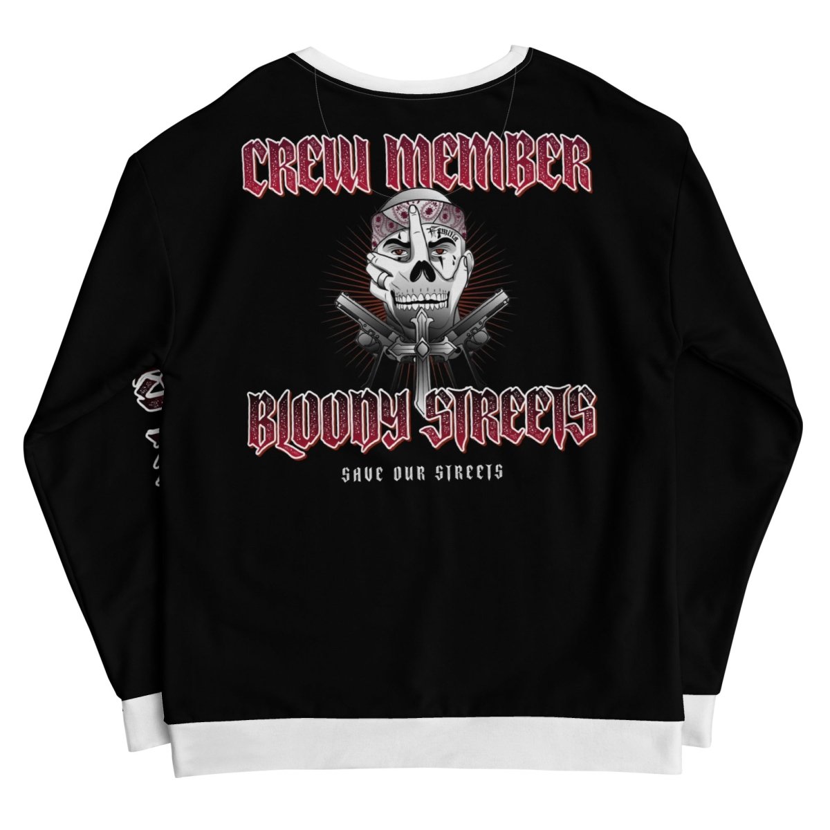 Bloody Streets Crew Member Streetwear Pullover Black - BLOODY - STREETS.DE Streetwear Herren und Damen Hoodies, T-Shirts, Pullis