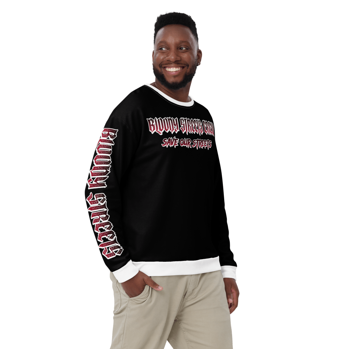 Bloody Streets Crew Member Streetwear Pullover Black - BLOODY - STREETS.DE Streetwear Herren und Damen Hoodies, T-Shirts, Pullis
