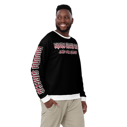 Bloody Streets Crew Member Streetwear Pullover Black - BLOODY - STREETS.DE Streetwear Herren und Damen Hoodies, T-Shirts, Pullis