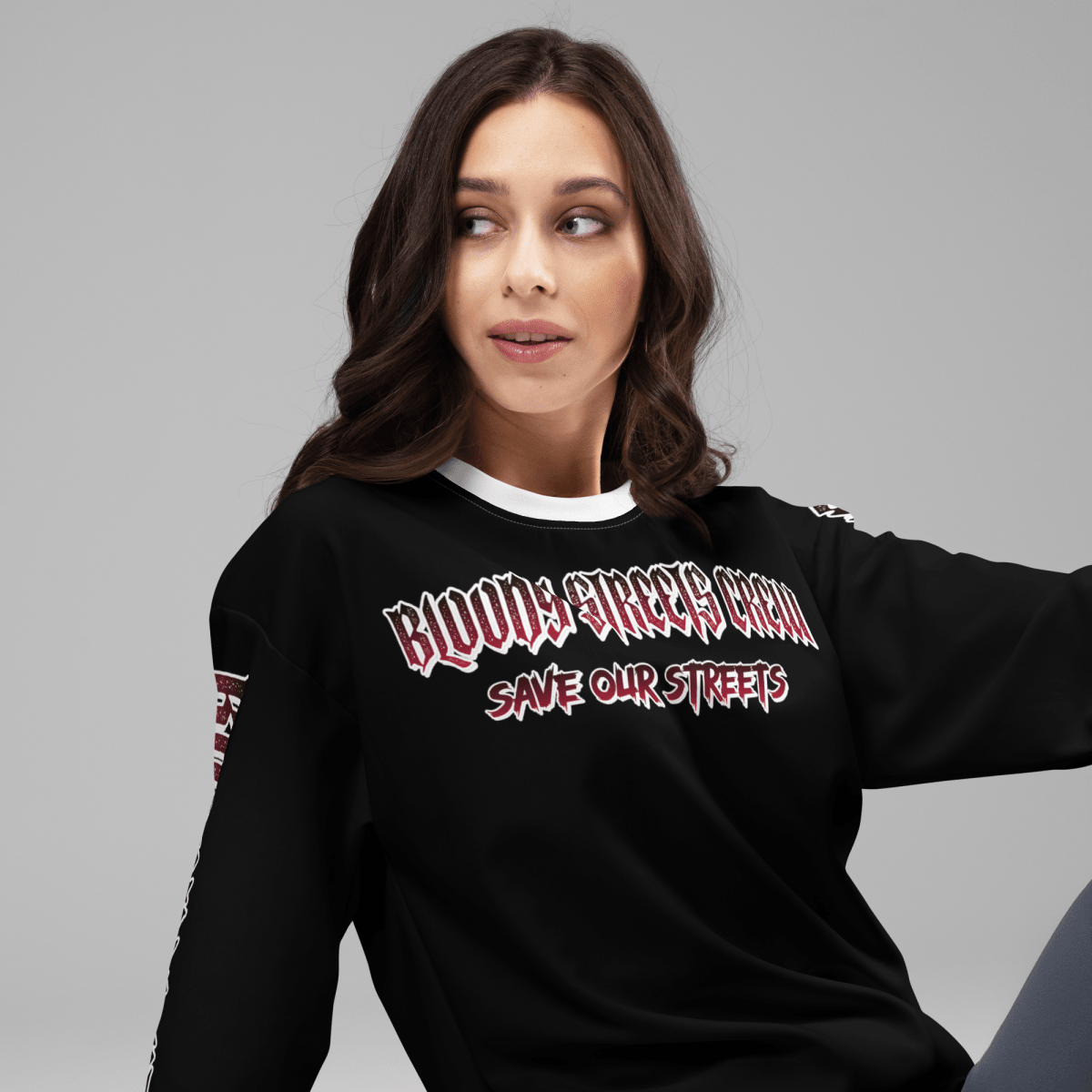 Bloody Streets Crew Member Streetwear Pullover Black - BLOODY - STREETS.DE Streetwear Herren und Damen Hoodies, T-Shirts, Pullis