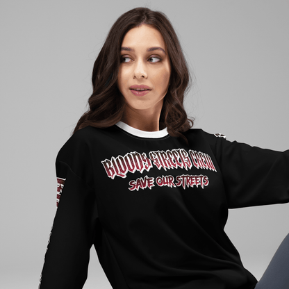 Bloody Streets Crew Member Streetwear Pullover Black - BLOODY - STREETS.DE Streetwear Herren und Damen Hoodies, T-Shirts, Pullis