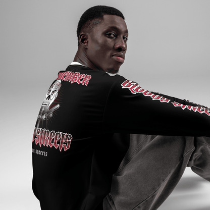 Bloody Streets Crew Member Streetwear Pullover Black - BLOODY - STREETS.DE Streetwear Herren und Damen Hoodies, T-Shirts, Pullis