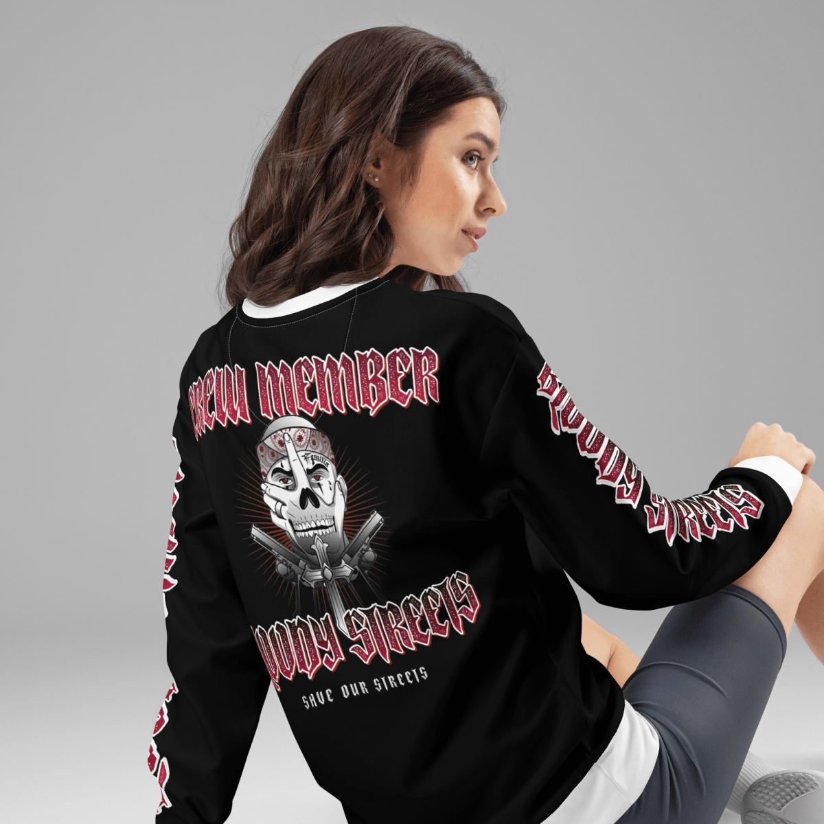 Bloody Streets Crew Member Streetwear Pullover Black - BLOODY - STREETS.DE Streetwear Herren und Damen Hoodies, T-Shirts, Pullis