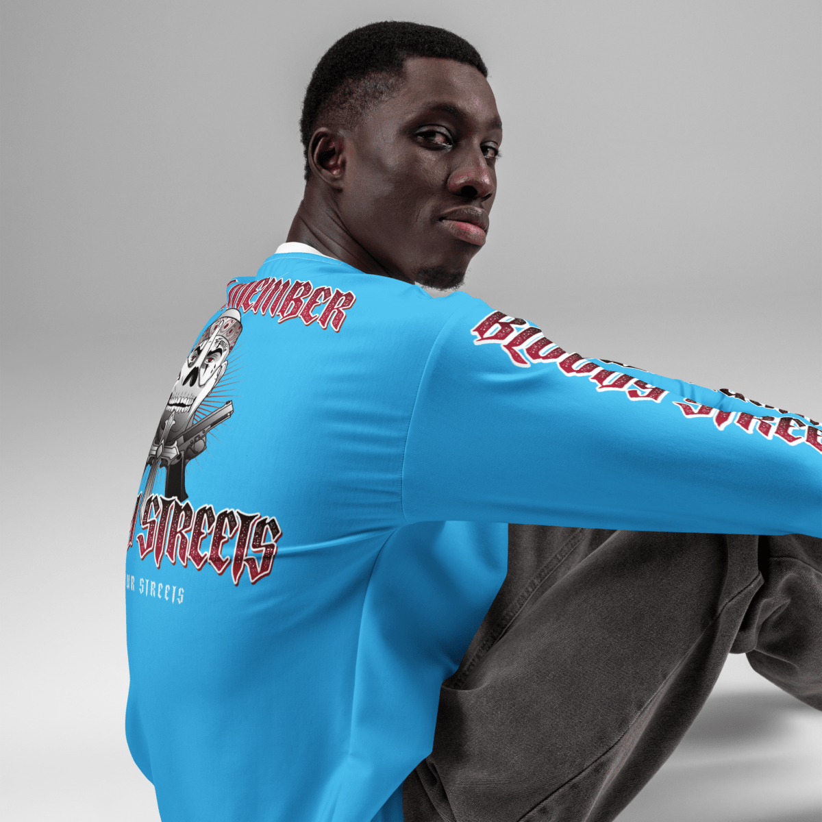 Bloody Streets Crew Member Streetwear Pullover Blue - BLOODY - STREETS.DE Streetwear Herren und Damen Hoodies, T-Shirts, Pullis