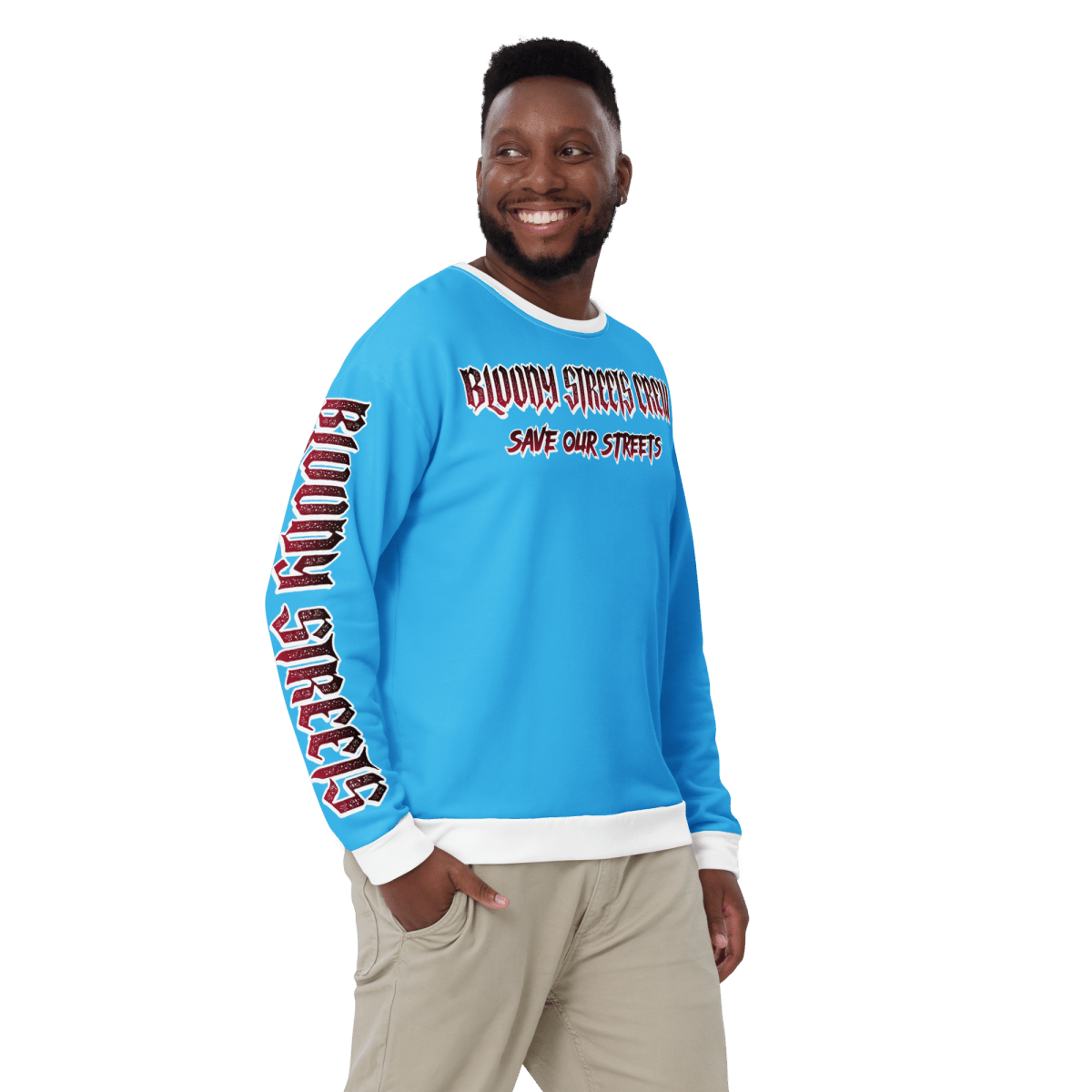 Bloody Streets Crew Member Streetwear Pullover Blue - BLOODY - STREETS.DE Streetwear Herren und Damen Hoodies, T-Shirts, Pullis