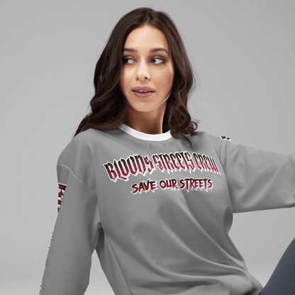 BLOODY STREETS Crew Member Streetwear Pullover Gray - BLOODY - STREETS.DE Streetwear Herren und Damen Hoodies, T-Shirts, Pullis