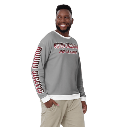 BLOODY STREETS Crew Member Streetwear Pullover Gray - BLOODY - STREETS.DE Streetwear Herren und Damen Hoodies, T-Shirts, Pullis