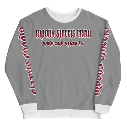 BLOODY STREETS Crew Member Streetwear Pullover Gray - BLOODY - STREETS.DE Streetwear Herren und Damen Hoodies, T-Shirts, Pullis