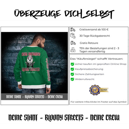 BLOODY STREETS Crew Member Streetwear Pullover Green - BLOODY - STREETS.DE Streetwear Herren und Damen Hoodies, T-Shirts, Pullis