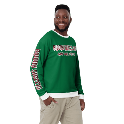 BLOODY STREETS Crew Member Streetwear Pullover Green - BLOODY - STREETS.DE Streetwear Herren und Damen Hoodies, T-Shirts, Pullis