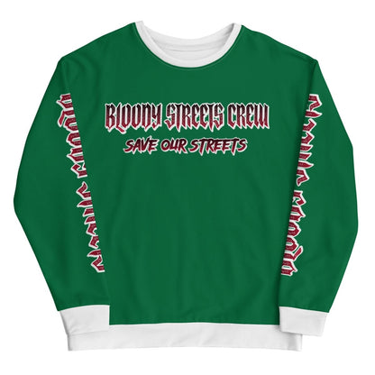 BLOODY STREETS Crew Member Streetwear Pullover Green - BLOODY - STREETS.DE Streetwear Herren und Damen Hoodies, T-Shirts, Pullis