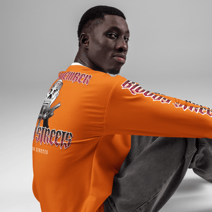 BLOODY STREETS Crew Member Streetwear Pullover Orange - BLOODY - STREETS.DE Streetwear Herren und Damen Hoodies, T-Shirts, Pullis