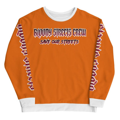 BLOODY STREETS Crew Member Streetwear Pullover Orange - BLOODY - STREETS.DE Streetwear Herren und Damen Hoodies, T-Shirts, Pullis