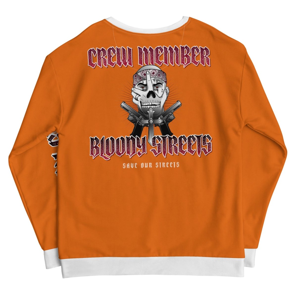 BLOODY STREETS Crew Member Streetwear Pullover Orange - BLOODY - STREETS.DE Streetwear Herren und Damen Hoodies, T-Shirts, Pullis