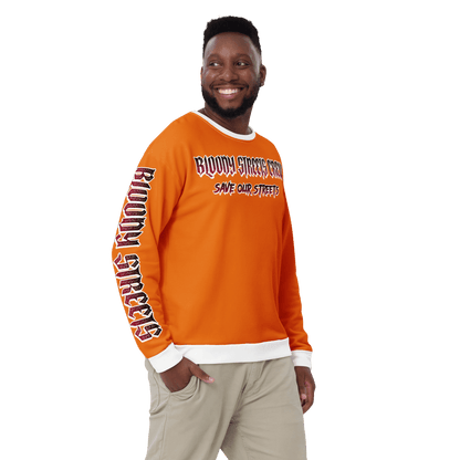 BLOODY STREETS Crew Member Streetwear Pullover Orange - BLOODY - STREETS.DE Streetwear Herren und Damen Hoodies, T-Shirts, Pullis