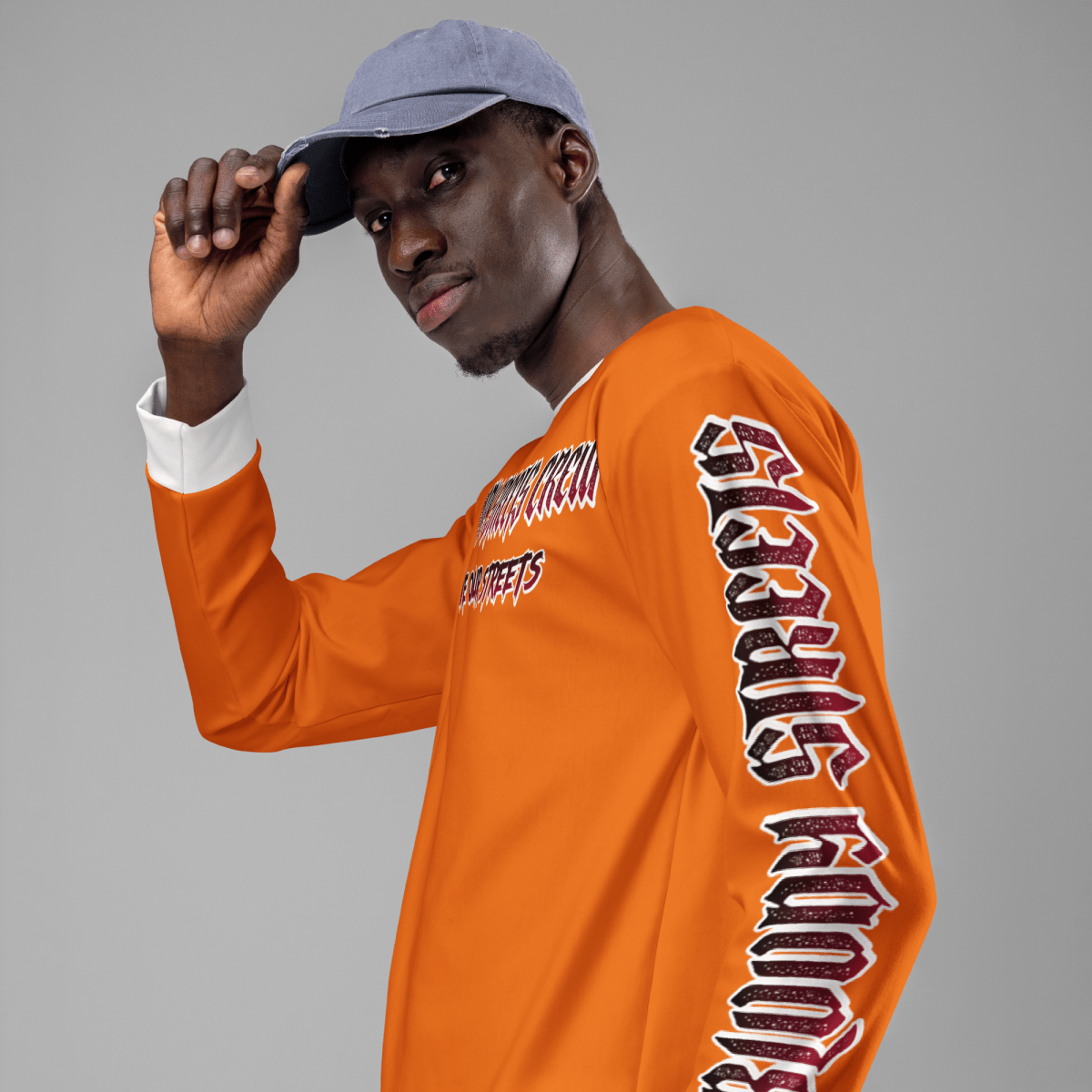 BLOODY STREETS Crew Member Streetwear Pullover Orange - BLOODY - STREETS.DE Streetwear Herren und Damen Hoodies, T-Shirts, Pullis