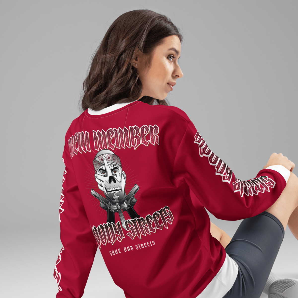 Bloody Streets Crew Member Streetwear Pullover Red - BLOODY - STREETS.DE Streetwear Herren und Damen Hoodies, T-Shirts, Pullis