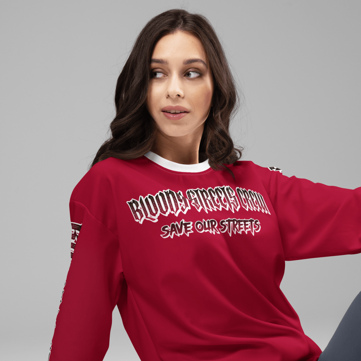Bloody Streets Crew Member Streetwear Pullover Red - BLOODY - STREETS.DE Streetwear Herren und Damen Hoodies, T-Shirts, Pullis