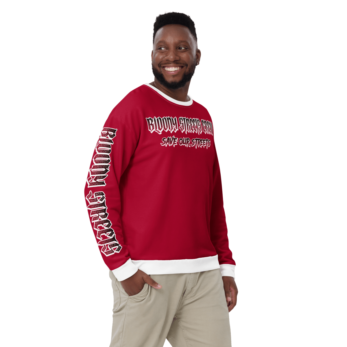 Bloody Streets Crew Member Streetwear Pullover Red - BLOODY - STREETS.DE Streetwear Herren und Damen Hoodies, T-Shirts, Pullis
