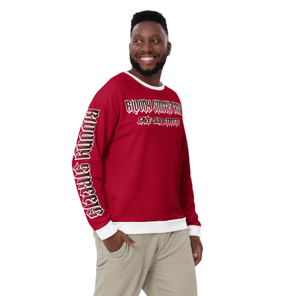 Bloody Streets Crew Member Streetwear Pullover Red - BLOODY - STREETS.DE Streetwear Herren und Damen Hoodies, T-Shirts, Pullis