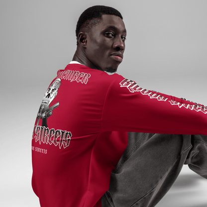 Bloody Streets Crew Member Streetwear Pullover Red - BLOODY - STREETS.DE Streetwear Herren und Damen Hoodies, T-Shirts, Pullis