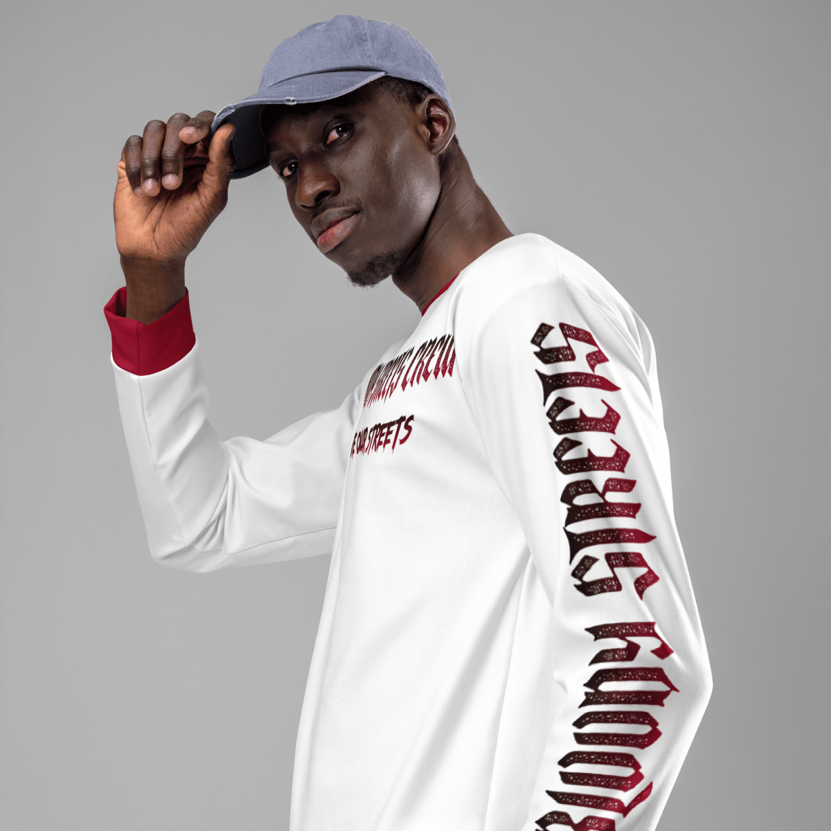 Bloody Streets Crew Member Streetwear Pullover White - BLOODY - STREETS.DE Streetwear Herren und Damen Hoodies, T-Shirts, Pullis