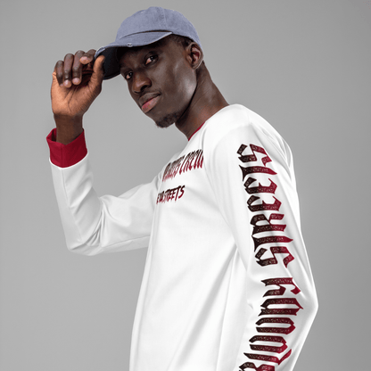 Bloody Streets Crew Member Streetwear Pullover White - BLOODY - STREETS.DE Streetwear Herren und Damen Hoodies, T-Shirts, Pullis
