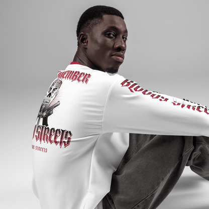 Bloody Streets Crew Member Streetwear Pullover White - BLOODY - STREETS.DE Streetwear Herren und Damen Hoodies, T-Shirts, Pullis
