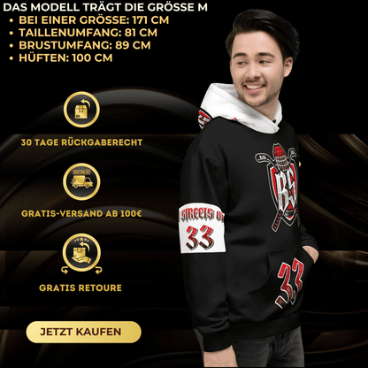 Bloody Streets Hockey Unisex Hoodie - BLOODY - STREETS.DE Streetwear Herren und Damen Hoodies, T-Shirts, Pullis