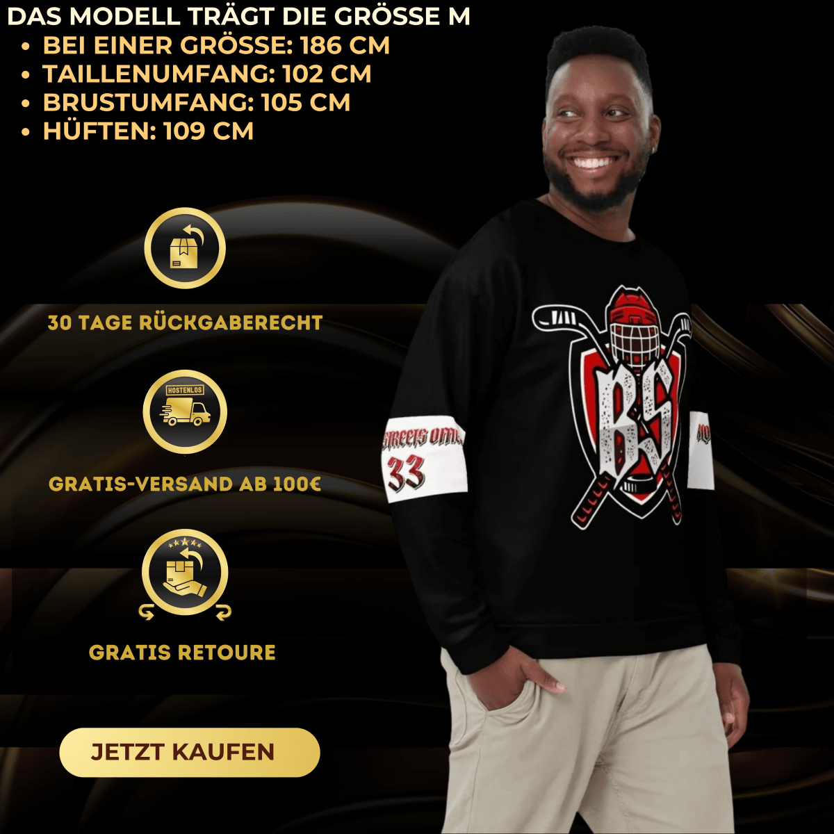 Bloody Streets Hockey Unisex Pullover - BLOODY - STREETS.DE Streetwear Herren und Damen Hoodies, T-Shirts, Pullis