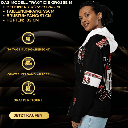 Bloody Streets Hockey Unisex Zip Hoodie - BLOODY - STREETS.DE Streetwear Herren und Damen Hoodies, T-Shirts, Pullis