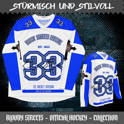 BLOODY STREETS Recyceltes Streetwear Hockey - Trikot - BLOODY - STREETS.DE Streetwear Herren und Damen Hoodies, T-Shirts, Pullis