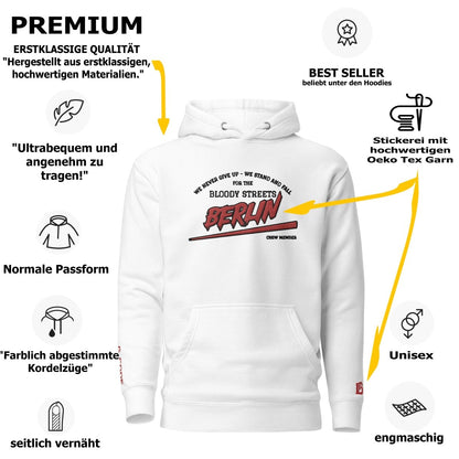 BS CITY Berlin Crew Member Premium Red Lady Hoodie - BLOODY - STREETS.DE Streetwear Herren und Damen Hoodies, T-Shirts, Pullis