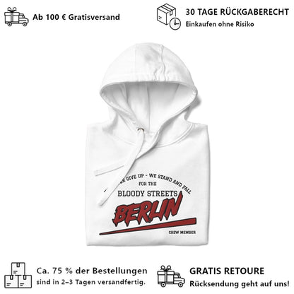 BS CITY Berlin Crew Member Premium Red Lady Hoodie - BLOODY - STREETS.DE Streetwear Herren und Damen Hoodies, T-Shirts, Pullis