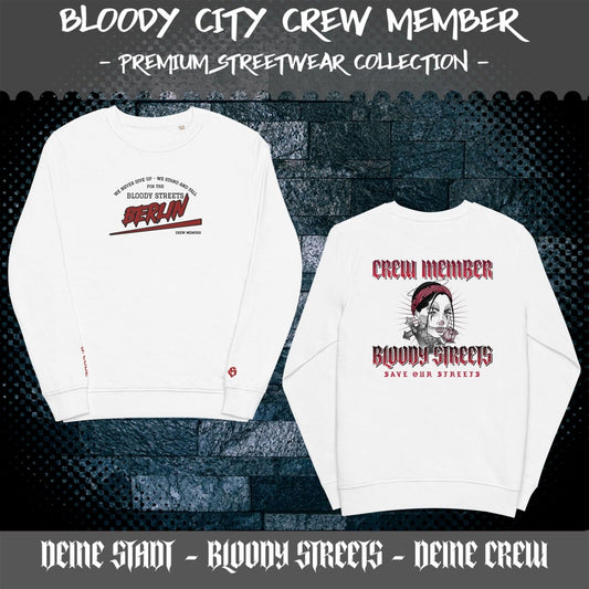 BS CITY Berlin Crew Member Premium Red "Lady" Pullover - BLOODY - STREETS.DE Streetwear Herren und Damen Hoodies, T-Shirts, Pullis