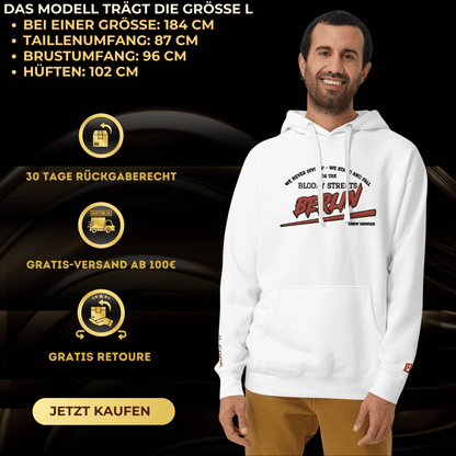 BS CITY Berlin Crew Member Red Lady Hoodie - BLOODY - STREETS.DE Streetwear Herren und Damen Hoodies, T-Shirts, Pullis