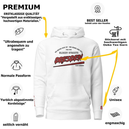 BS CITY Dresden Crew Member Premium Red "G" Hoodie - BLOODY - STREETS.DE Streetwear Herren und Damen Hoodies, T-Shirts, Pullis