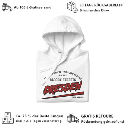 BS CITY Dresden Crew Member Premium Red "G" Hoodie - BLOODY - STREETS.DE Streetwear Herren und Damen Hoodies, T-Shirts, Pullis